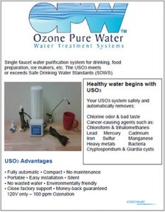 Ozone Process and Water Treatment Brochures- Ozone Pure Water Inc.